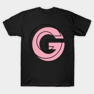 G Letter Initial Monogram Girly Pink Minimal T-Shirt